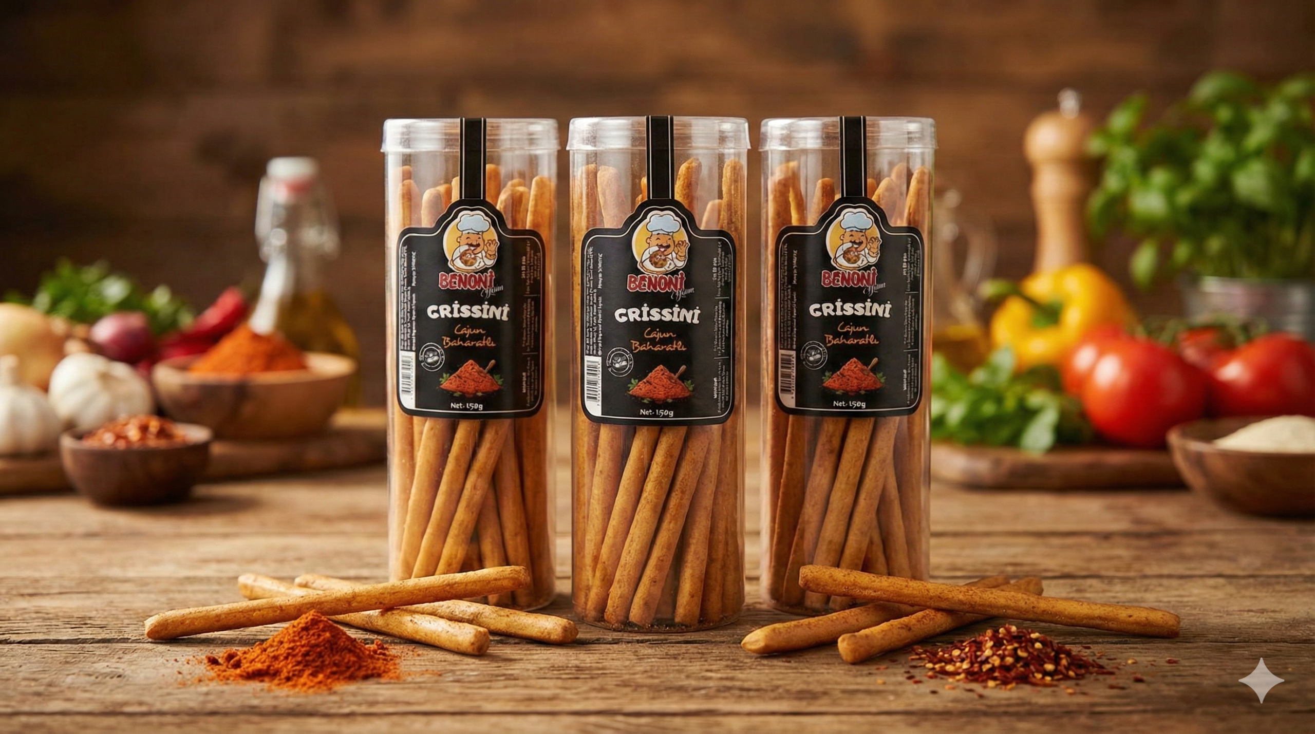 Kajun Baharatlı Grissini